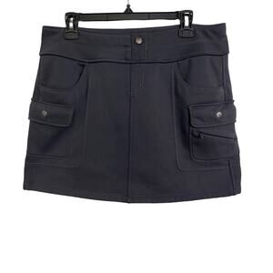 Athleta Grey Fleece Lined Mini Skirt Utility Pockets Cold Weather Size Large